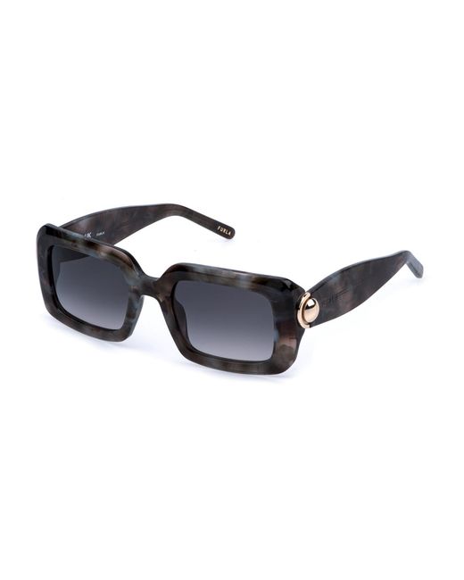 Furla Black Sfu980 03Ka Sunglasses Acetate Smoke Squared Normal Nuanced