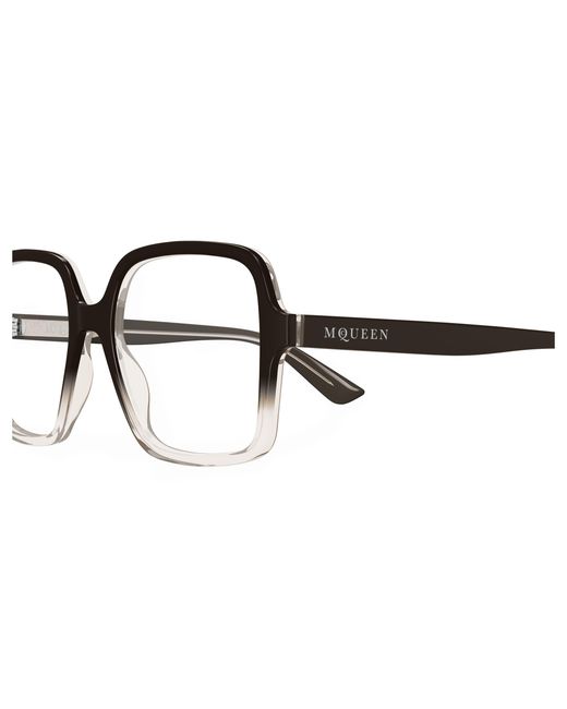 McQueen Black Am0538O 006 Optical Frames Acetate Transparent Squared