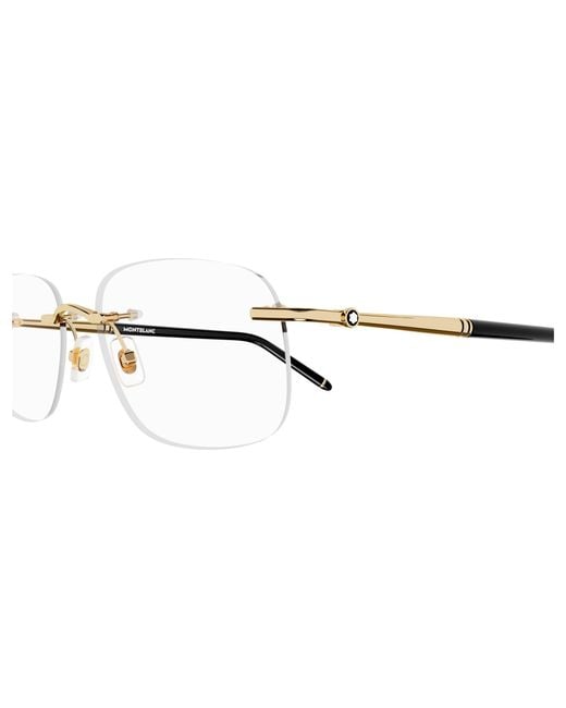 Montblanc Black Mb0071O 003 Optical Frames Metal Transparent Squared for men