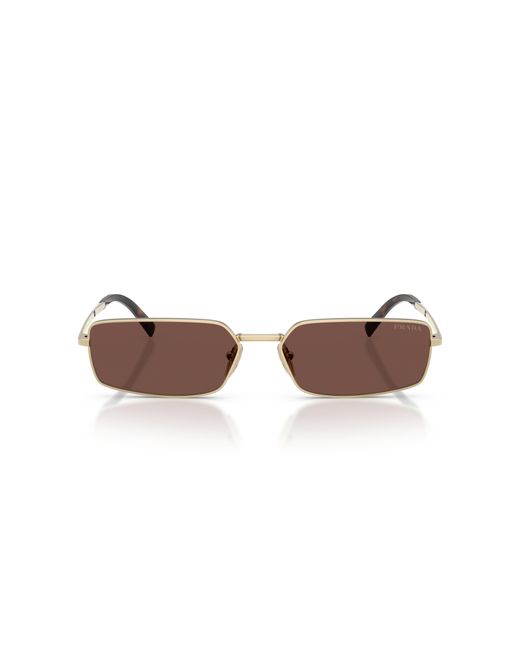 Prada Black Pr A60S Zvn80T Sunglasses Steel Squared Normal
