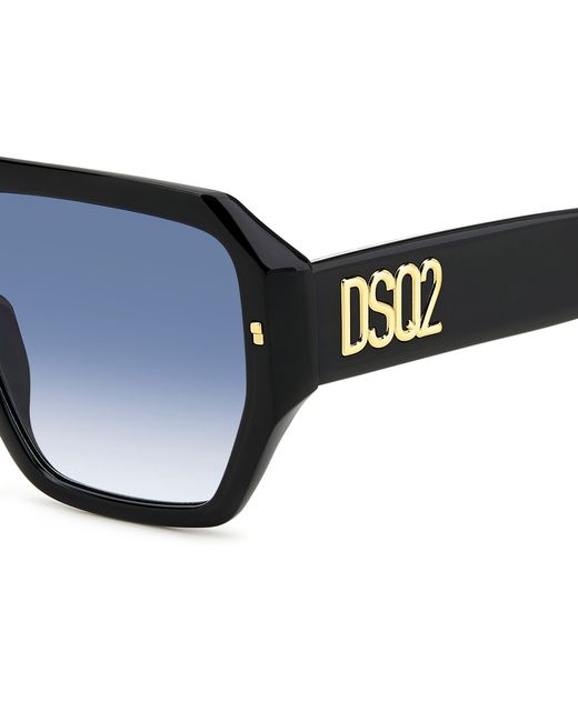 DSquared² Black D2 0128/S Tay/08 Sunglasses Acetate Squared Normal Shaded for men