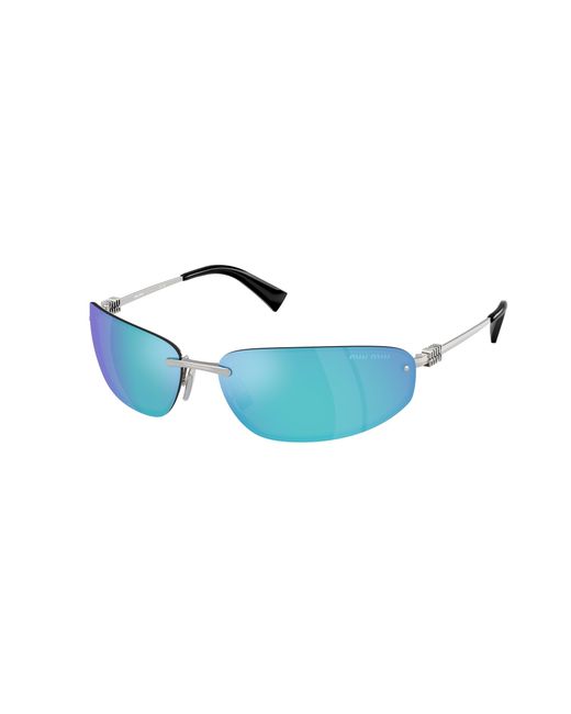 Miu Miu Black Mu A50S 1Bc10K Sunglasses Metal Round Mirrored