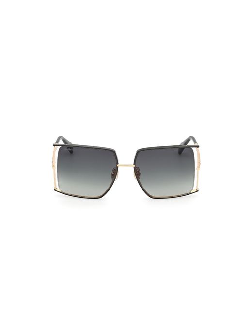 Max Mara Black Mm0120 Jean1 98P Sunglasses Metal Squared Normal