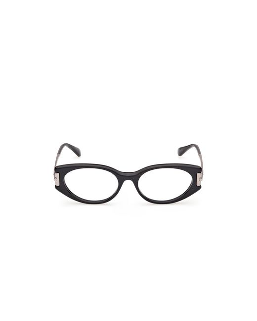 Max Mara Black Mm5225 001 Optical Frames Acetate Round Normal