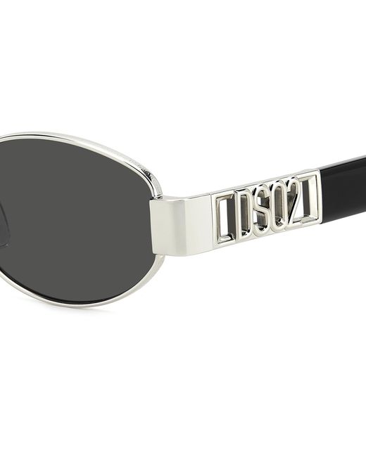 DSquared² Black D2 0155/S 010/Ir Sunglasses Metal Round Normal for men