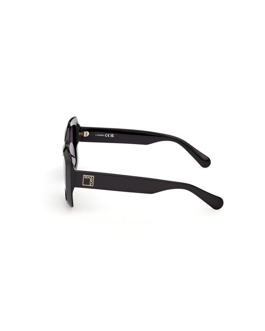 MAX&Co. Black Mo0153 01A Sunglasses Acetate Smoke Squared Normal