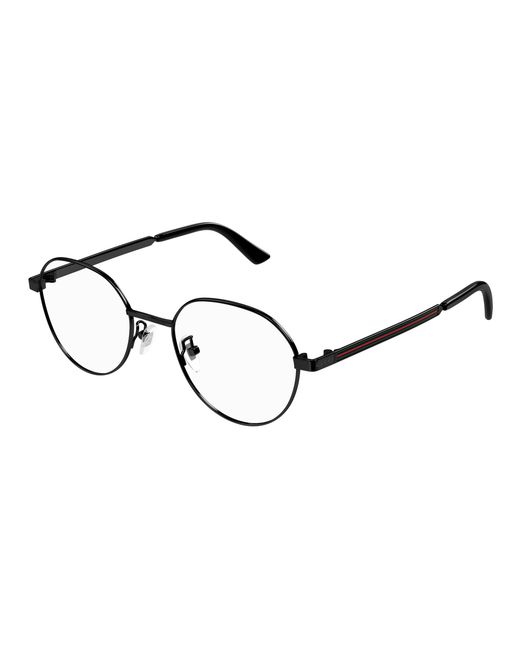 Gucci Black Gg1607Ok 001 Optical Frames Titanium Transparent Round for men