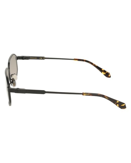 Ferragamo Black Sf340S 002 Sunglasses Titanium Squared Normal for men