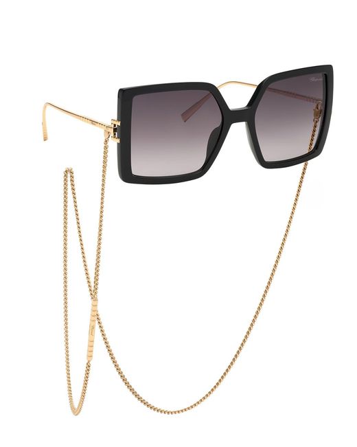 Chopard Brown Ikch334 0Blk Sunglasses Acetate Squared Normal Shaded