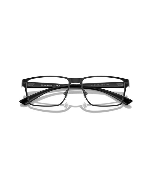 Emporio Armani Black Ea1157 3001 Optical Frames Metal Squared Normal for men