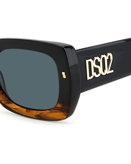 DSquared² Black D2 0061/S Ex4/Ku Sunglasses Acetate Geometric for men
