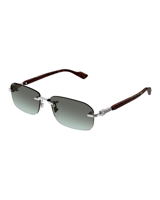Gucci Black Gg1221S 008 Sunglasses Metal Squared for men