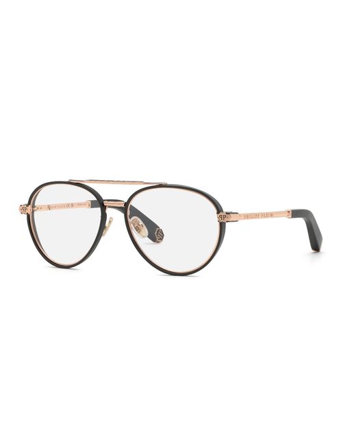 Philipp Plein Black Vpp137M Plein Light 0L46 Optical Frames Metal Pilot for men