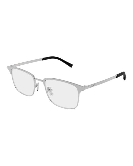 Gucci Black Gg2135O 002 Optical Frames Metal Transparent Squared for men