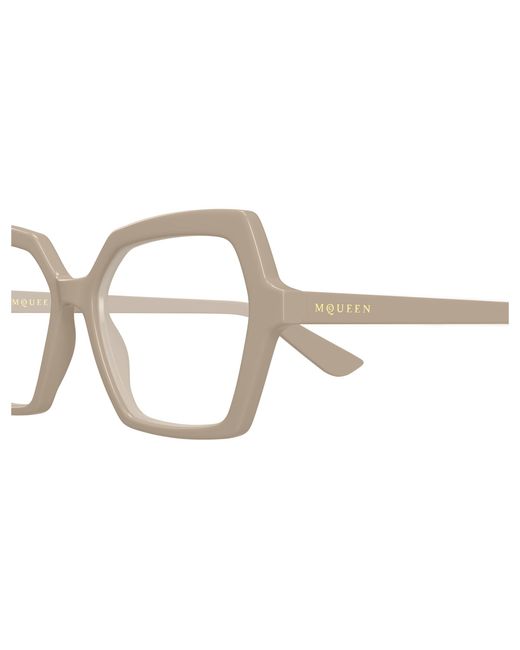 McQueen Black Am0537O 003 Optical Frames Acetate Transparent Geometric