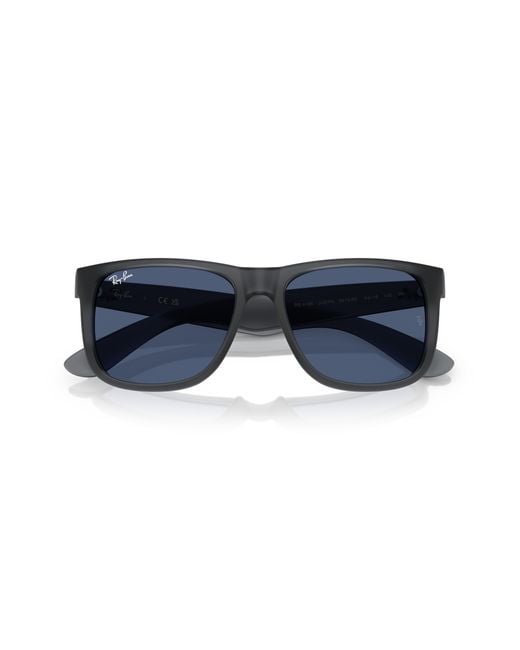 Ray-Ban Black Justin Classic Sunglasses Frame Blue Lenses Polarized for men