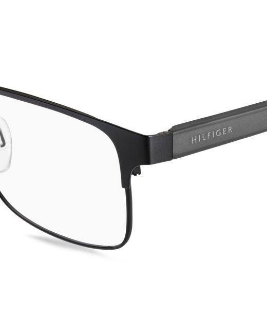 Tommy Hilfiger Black Th 1396 J29 Optical Frames Steel Squared for men