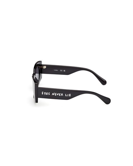 MAX&Co. Black Mo0131 01A Sunglasses Injected Smoke Geometric Normal
