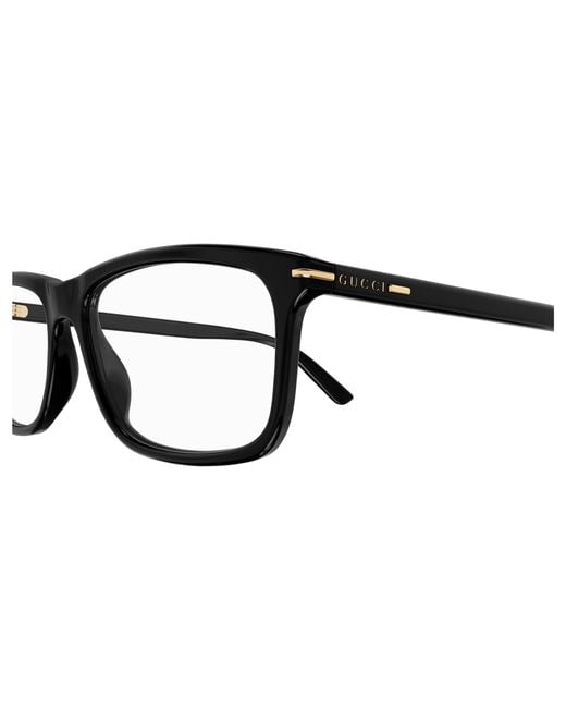 Gucci Black Gg1447O 001 Optical Frames Acetate Transparent Squared for men
