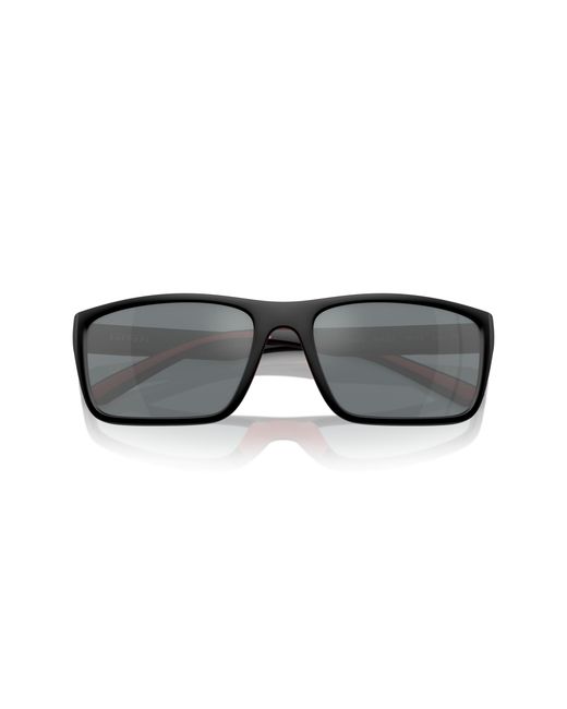 FERRARI SCUDERIA Black Fz6003U 504/6G Sunglasses Injected Squared Mirrored Mirror for men