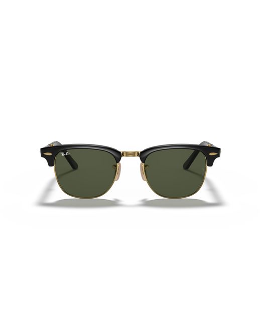 Ray-Ban Black Rb2176 Clubmaster Folding Polarized Square Sunglasses