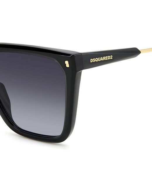 DSquared² Black D2 0135/S 807/9O Sunglasses Acetate Squared Shaded