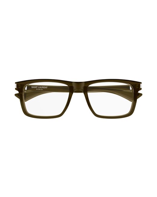 Saint Laurent Black Sl 882 009 Optical Frames Acetate Transparent Squared for men