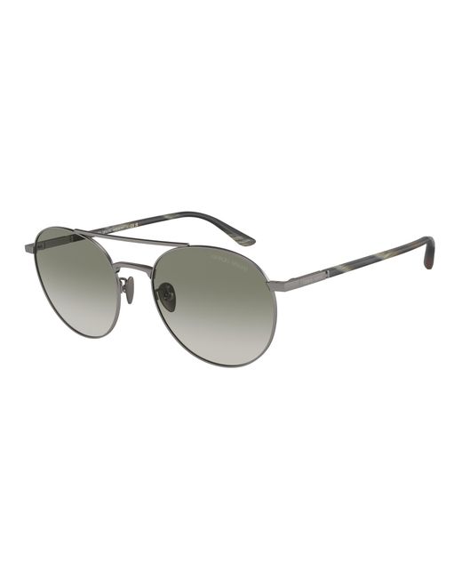 Giorgio Armani Black Ar6156 30038E Sunglasses Steel Round Normal Shaded for men
