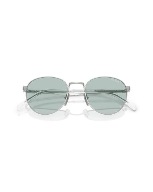 Prada Black Pr B51S 1Bc40N Sunglasses Metal Round Normal for men