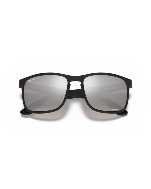 Ray-Ban Black Rb4264 Polarized+ Lenses Sunglasses Frame Silver Lenses Polarized for men