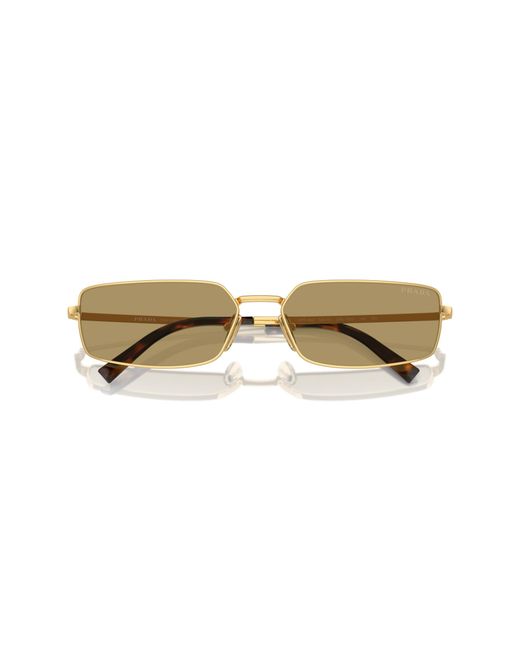 Prada Black Pr A60S 5Ak70G Sunglasses Metal Squared Normal