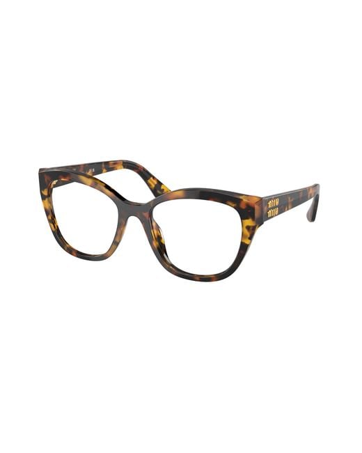 Miu Miu Black Mu 05Xv Vau1O1 Optical Frames Acetate Transparent Squared Normal