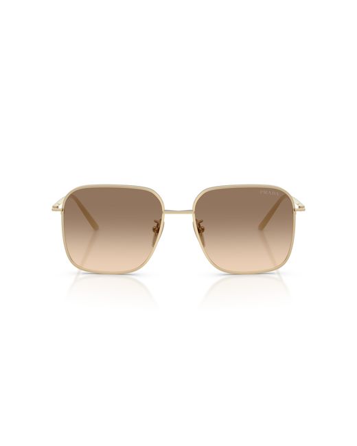 Prada Black Pr C54Sd Zvn50T Sunglasses Metal Squared Normal Shaded