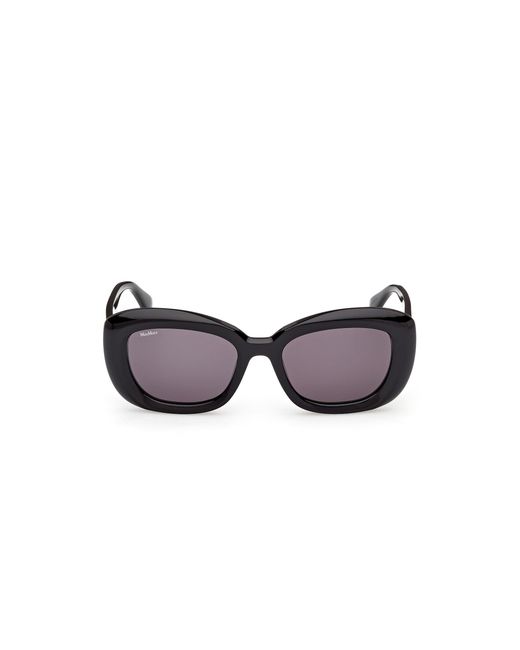 Max Mara Black Mm0170 Elizabeth 1 01A Sunglasses Acetate Smoke Round Normal