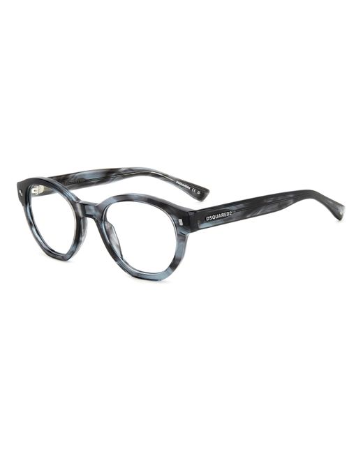 DSquared² Black D2 0131 2W8 Optical Frames Acetate Round for men