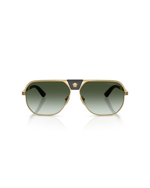 Versace Green Ve2294 10028E Sunglasses Metal Squared Normal Nuanced for men