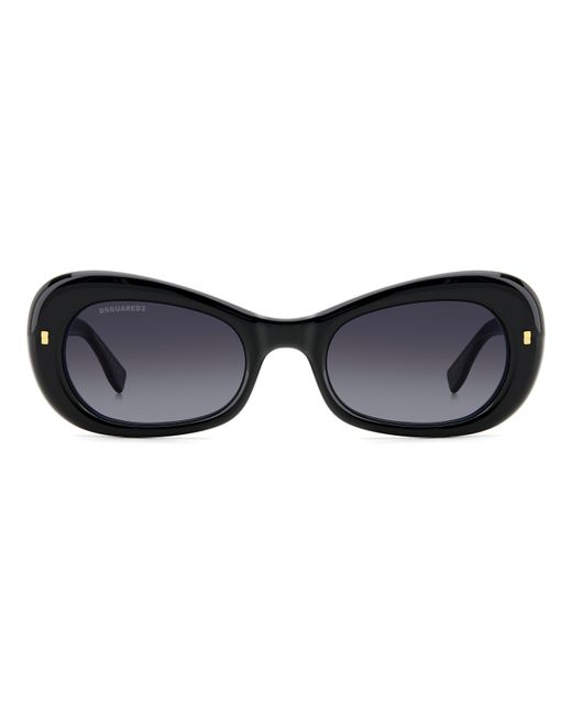 DSquared² Black D2 0110/S 807/9O Sunglasses Acetate Geometric Normal Shaded