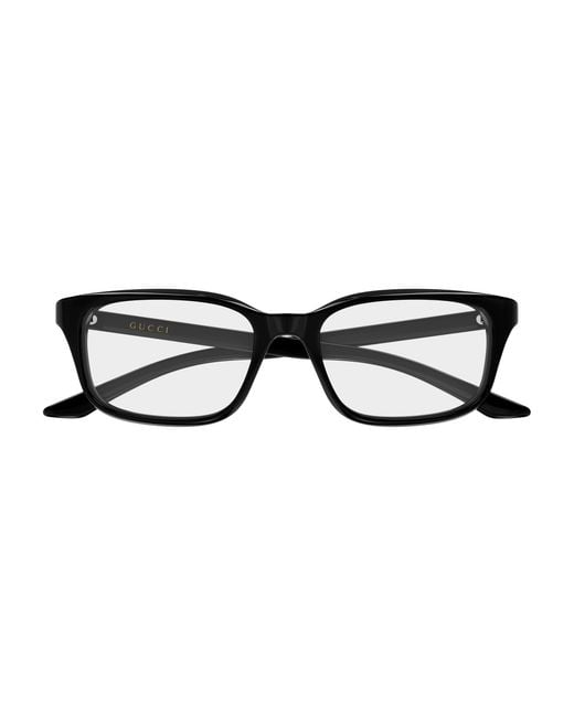 Gucci Black Gg2082O 005 Optical Frames Acetate Transparent Squared for men