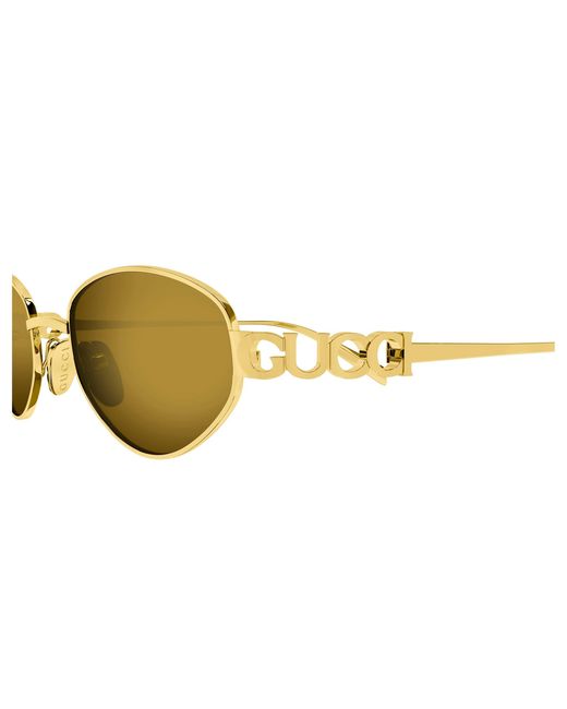 Gucci Black Gg1935S 003 Sunglasses Metal Bronze Geometric