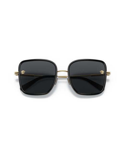 Versace Black Ve2247D 143887 Sunglasses Steel Squared Normal