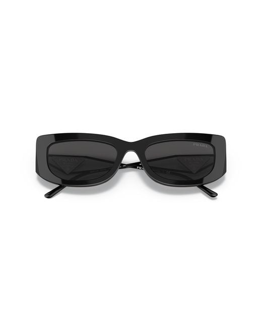 Prada Black Pr 14Ys 1Ab5S0 Sunglasses Acetate Squared Normal