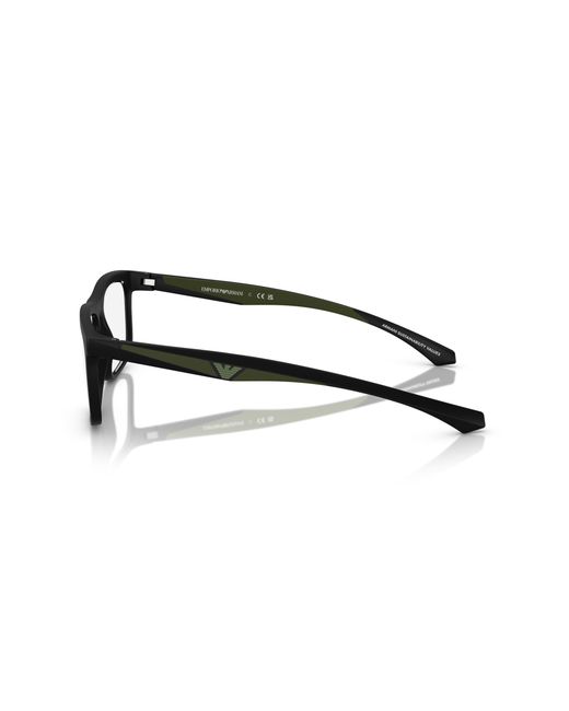 Emporio Armani Black Ea3246 5001 Optical Frames Injected Squared Normal for men