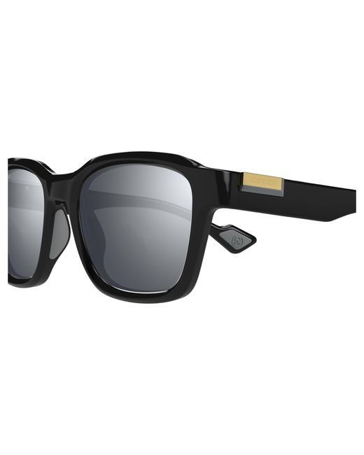 Gucci Black Gg1640Sa 001 Sunglasses Injected Squared for men