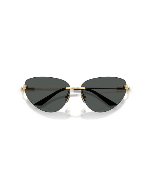 Versace Black Ve2281 100287 Sunglasses Metal Cat Eye Normal