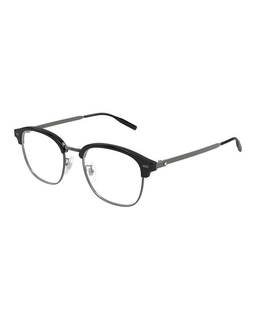 Montblanc Black Mb0446Oa 001 Optical Frames Titanium Transparent Round for men
