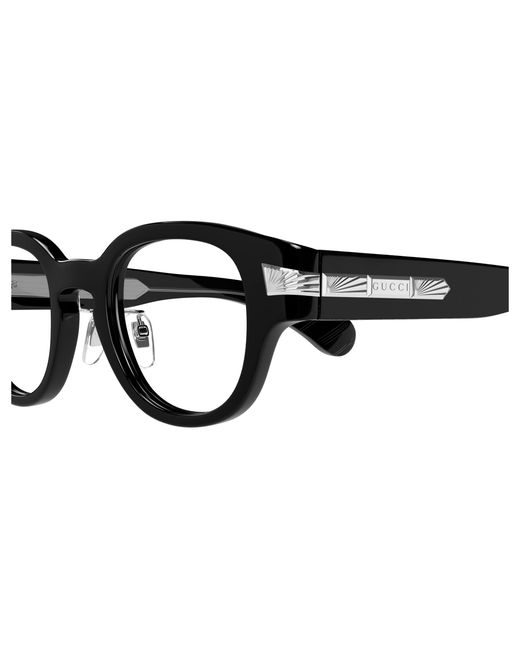 Gucci Black Gg1741Oj 001 Optical Frames Acetate Transparent Squared