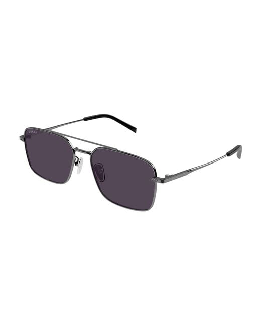 Gucci Black Gg1957Sa 003 Sunglasses Metal Squared for men