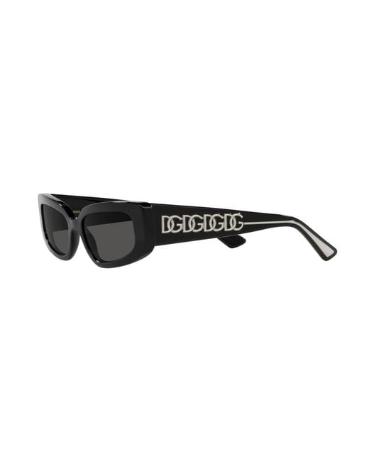 Dolce & Gabbana Black Dg4445 501/87 Sunglasses Acetate Cat Eye Normal