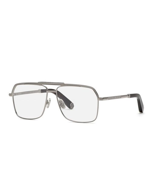 Philipp Plein Black Vpp085M Pure Plein 0 Optical Frames Metal Squared for men