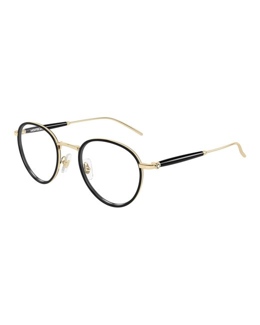 Montblanc Black Mb0442O 001 Optical Frames Metal Transparent Round for men